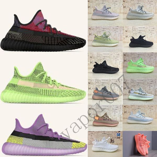 

with box yecheil yeehu cloud white glow green cream reflective black running shoes antila kanye west designer zebra citrin sneakers new
