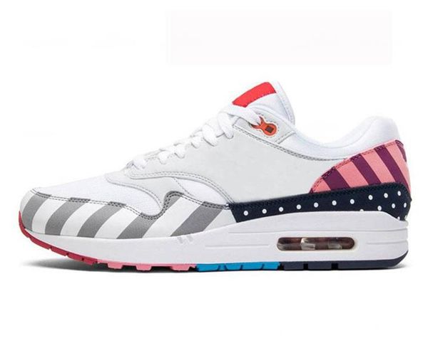 

2020 new arrival men running shoes women 1 anniversary patch parra black leopard 87 mens sneakers sports shoes trainers