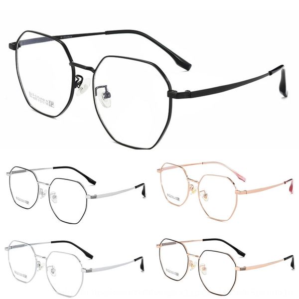 

myopia business titanium frame semi titanium optical myopia glasses glasses frame polygon 8036, Silver