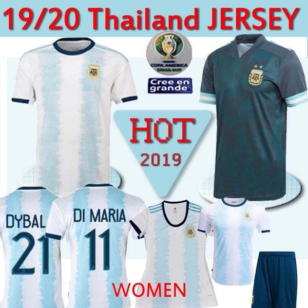 

thailand argentina soccer jersey copa america 2020 argentina football shirts messi dybala aguero men women kids sets uniform, Black