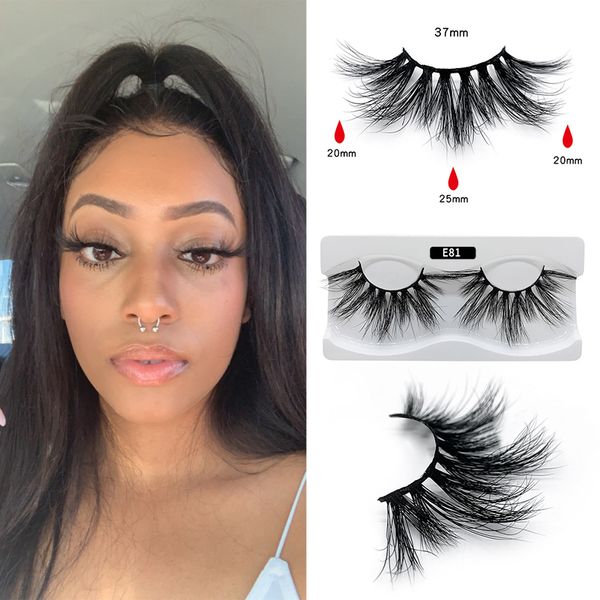 

25mm false eyelashes wholesale thick strip 25mm 3d mink lashes custom packaging label makeup natural dramatic long mink lashes e
