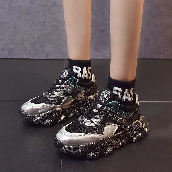 

training sneakers women running shoes female golden lace up platform outdoor autumn winter girls shoes woman dad