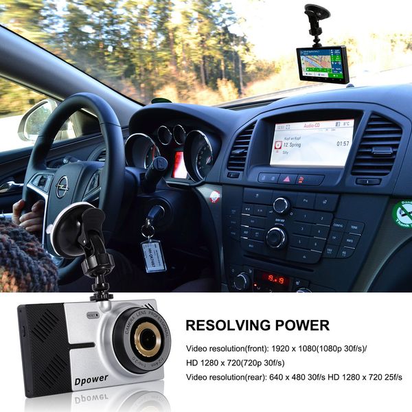 

dpower d05 highlight touch screen driving recorder mirror + gps tracking gps navigation loop recording night vision car
