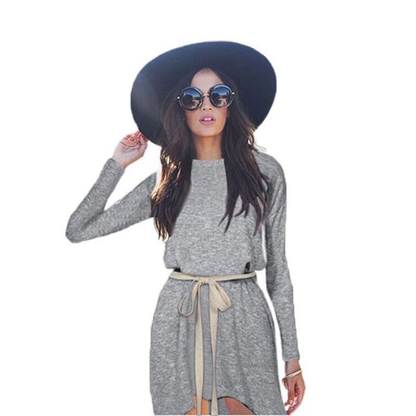 

new fashion summer women's long sleeve loose casual summer dresses sale, Black;gray