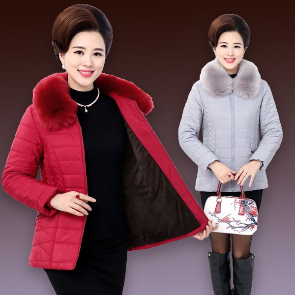 

womens parka casual outwear autumn winter fur collar coat thicken jacket women fur coats women's winter jackets and coats, Black
