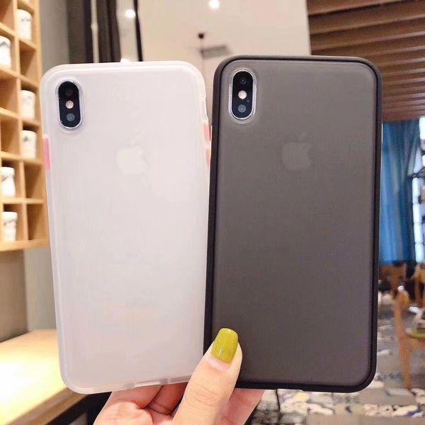 

противоударный чехол для телефона для iphone 11 про макса 7р / 8п х хс хз сплошной цвет новый простой мобильный телефон оболочки анти-падени