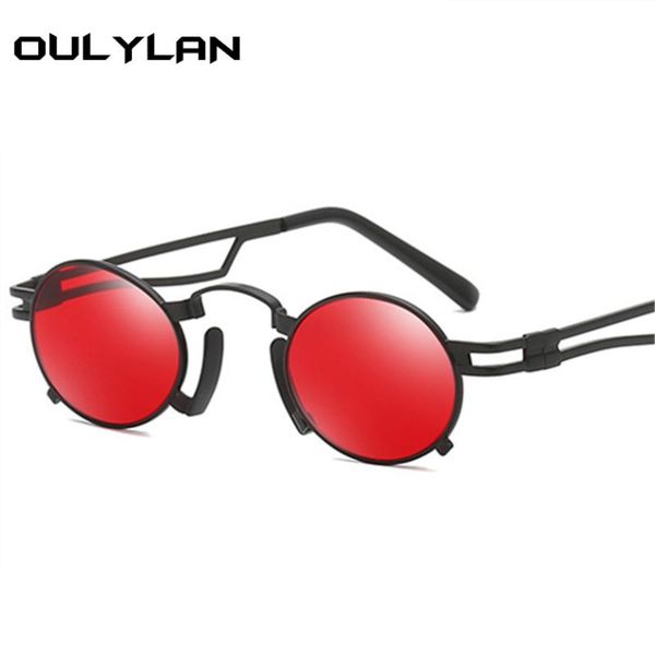 

oulylan small steampunk sunglasses women men vintage gothic punk sun glasses metal brand designer ladies fashion glasses uv400, White;black