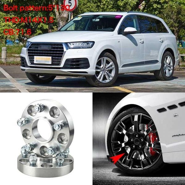 

4pcs 1" wheel spacers adapters 5 lug 5x5.1"/5x130-14x1.5 studs for audi q7 06-14