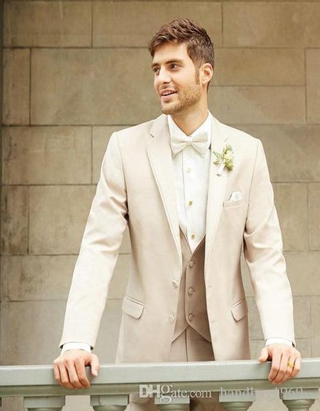Ternos Botão Dois moda do casamento Noivo Smoking Groomsmen Notch lapela melhor homem Blazer Mens (jaqueta + calça + Vest + Tie) H: 782