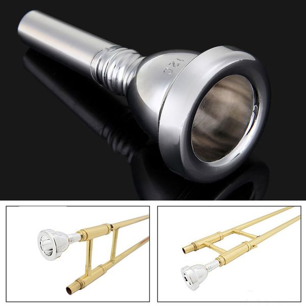 

12c copper alloy alto trombone mouthpiece replacement parts concert beginner practicing easy install plated training large shank