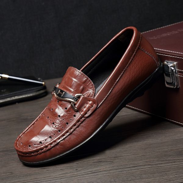 

cimim brand business men lazy driving shoes large size fashion genuine leather flat shoes italy luxury office mens casual, Black