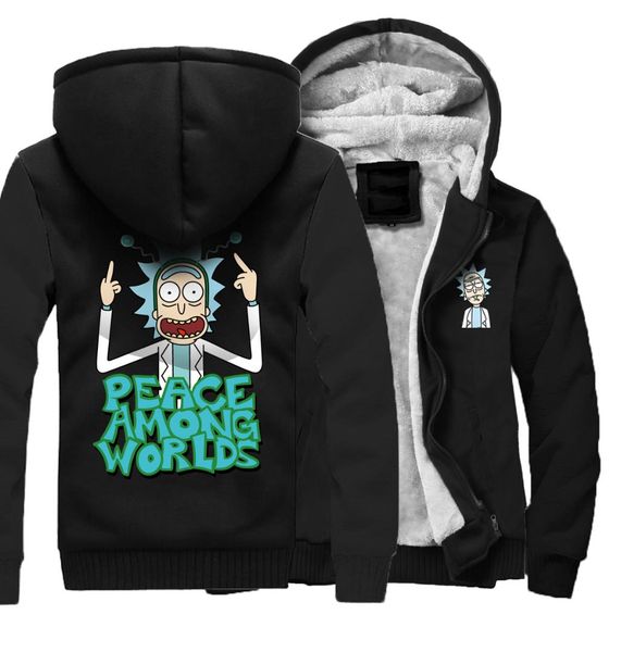 

peace among worlds hoodies men 2018 thick sweatshirts fahsion cartoon funny hoody men's tracksuit harajuku hoodie, Black