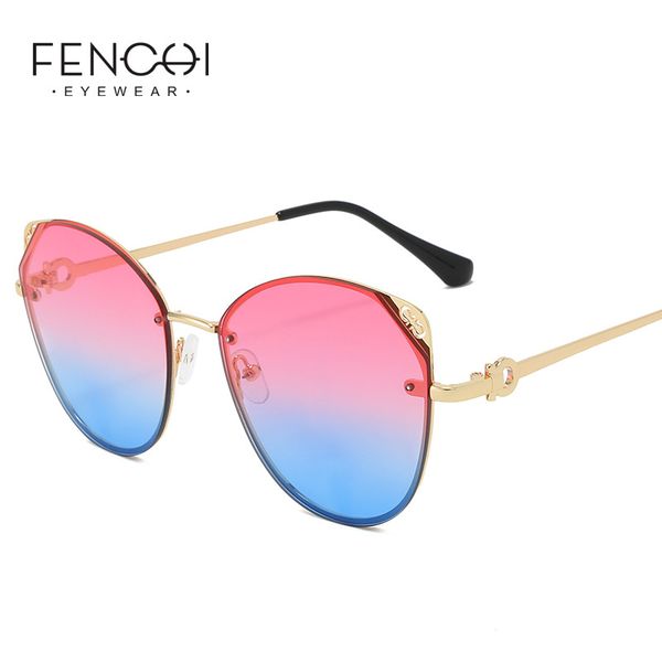 

fenchi vintage cat eye sunglasses women 2020 retro pink sun glasses classic brand colorful eyewear female, White;black