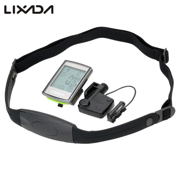 

lixada wireless bicycle computer bike odometer speedometer lcd display 3 in 1 cycling computer with cadence heart rate monitor