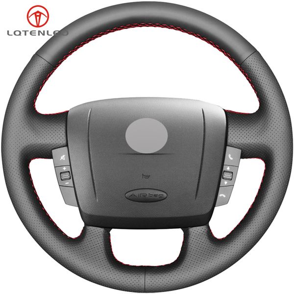 

lqtenleo black genuine leather steering wheel cover for boxer 2006-2019 jumper relay ducato promaster