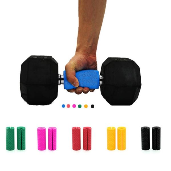 

dumbbell barbell grips thick bar fat handle pull up weightlifting support silicone anti-slip protect pad for fitness body buildi