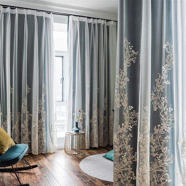 

elegance decoration curtains blue/pink/beige tulle curtains for living room romantic bedroom window curtain layers