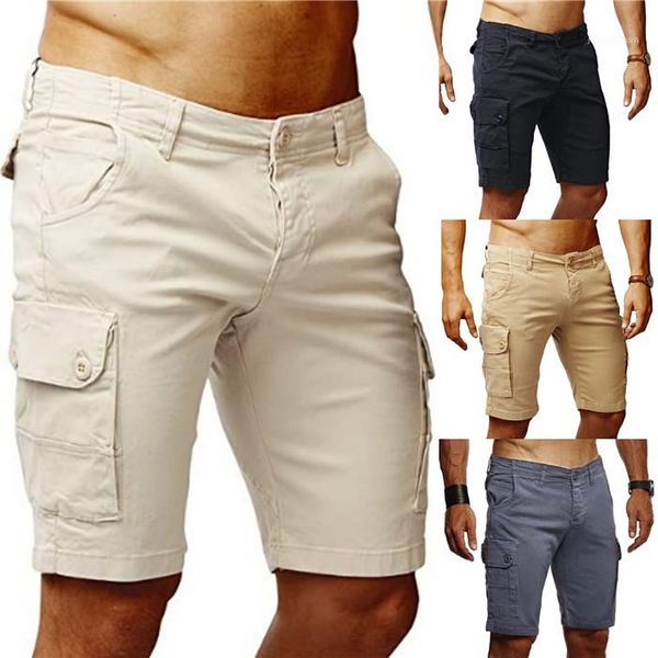 

overalls summer solid color slim fit casual shorts male designer pants mens multi pocket, White;black