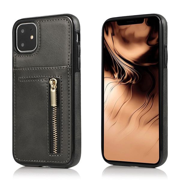 

zipper wallet pu leather phone case for iphone 11 pro max x xs max xr 8 7 plus note10 s10 case back cover
