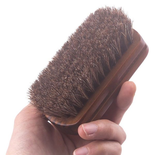 

new shoe polish brush horse hair brush natural leather horse hair soft polishing tool cleaning suede nub leather boots