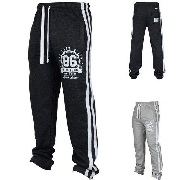 

2018 men's joggers casual pants hip sportswear fashion striped sweatpants trousers black loose male gym track pants