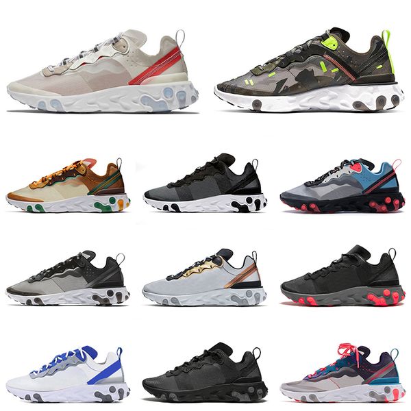 

react element 87 55 mens trainers running shoes light bone solar red men women sports sneaker size 36-45