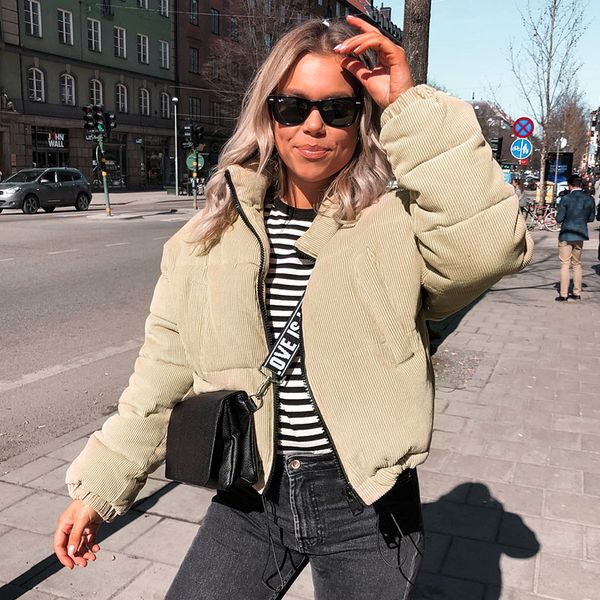

women fashion designer coat 2020 hip hop style street wears womens luxury casual loose jackets women brand down coat parkas sale, Black