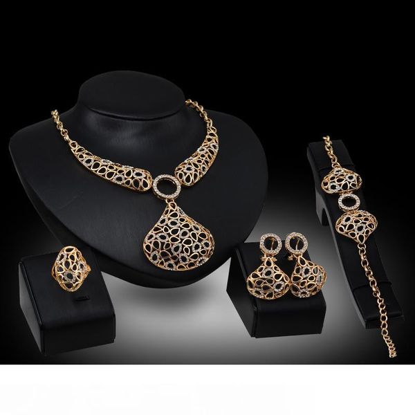 

кольца ожерелья braceleets кольца ювелирные наборы роскошный горный хрусталь 18k позолоченные геометрические капли воды стиль свадебные укра, Slivery;golden