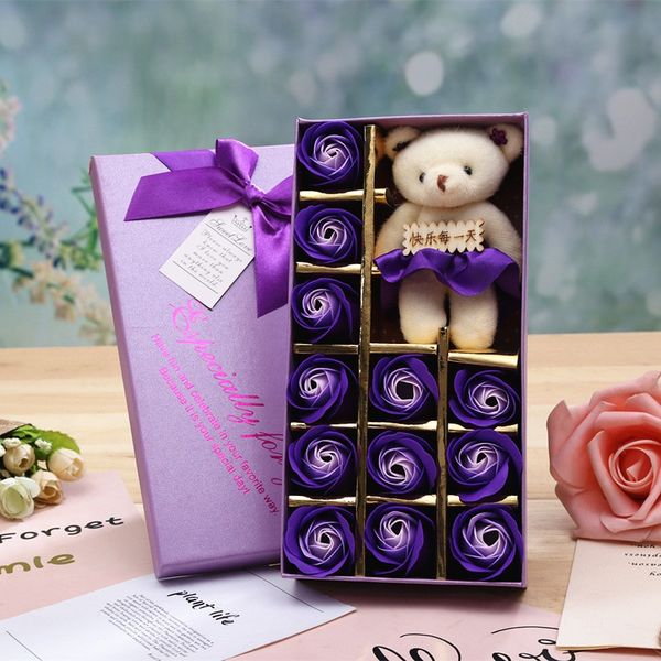 

12pcs/set rose soap flower golden rose gifts for women practical romantic gold foil birthday wedding valentine's day gift
