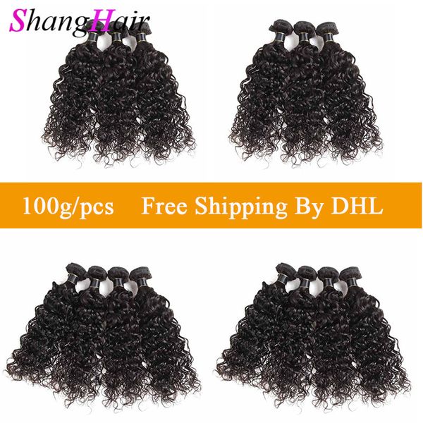 

волна воды бразильских малазийского волос пучки remy наращивание волос ткут 8 качество человеческих волосы ткут волну воды природной черную, Black