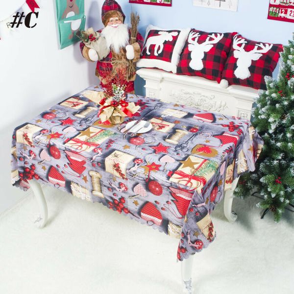 

rectangle santa christmas red tablecloth polyester table cloth festive pattern