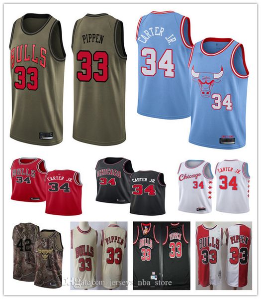 

custom men s youthchicagobulls33 scottie pippen 34 carter 42 lopez red white throwback basketball editionnbajersey, Black;red