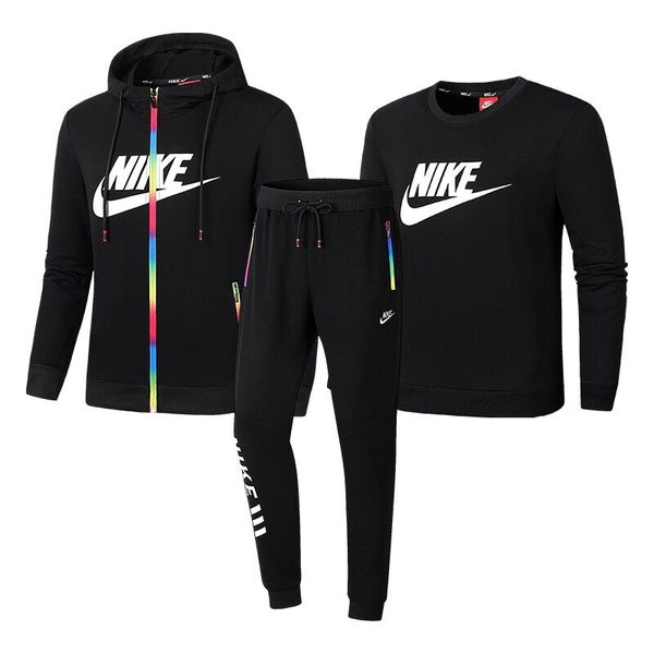

2019 men tracksuit set hood print 2 pack hoodies+pants sweatshirts male 3 piece set hoodies sporting suit coat, Gray