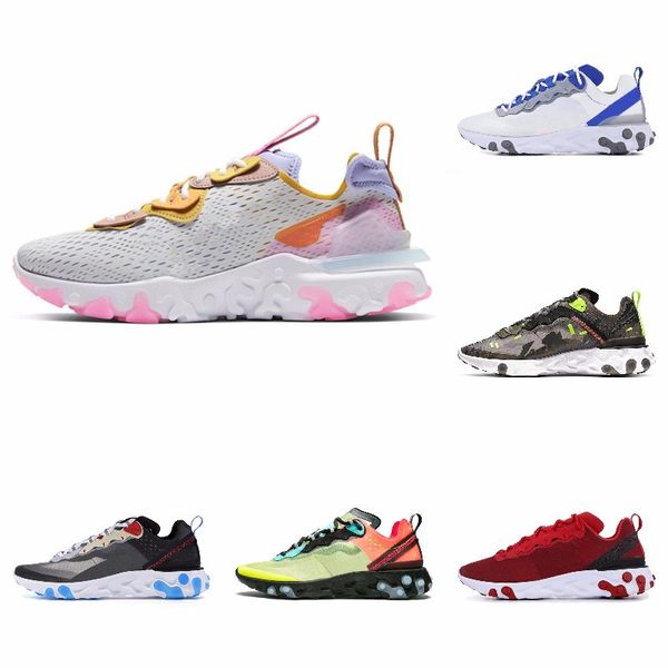 

new ashion react element running shoes fo men women light bone triple black royal solar team red mens trainers sports sneaker runner s#07010