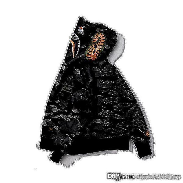 

spring fall mens hood jacket coat zipper outwear fashion shark printing mens designer shoppe boutique exclusive agent, Black;brown
