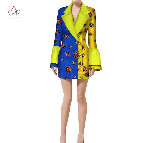 

2019 autumn jacket blouse african wax print clothes brand dashiki for women plus size name factory clothing custom wax wy2044, Tan;black