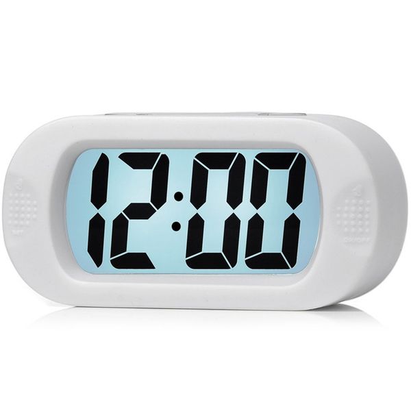 

large digital lcd travel alarm clock with snooze good night light, ascending sound alarm & handheld sized, gift