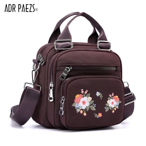 

flower embroidery women messenger bag small nylon shoulder bag crossbody bags female luxury tote designer handbag