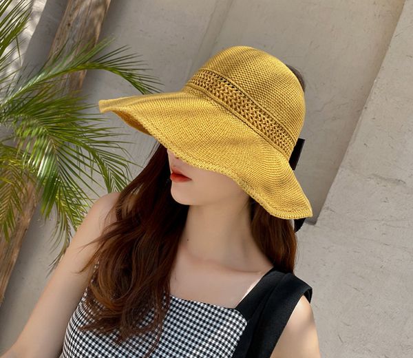 

products fashion outdoor empty straw hat, summer sunscreen hat sunshade hat made in china, Blue;gray