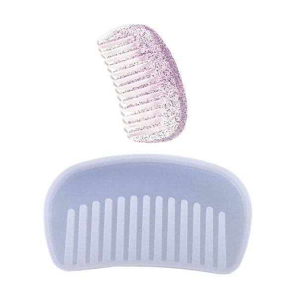 

1pc comb mold uv resin glue crystal epoxy mirror glossy non-toxic tasteless cartoon silica gel manual comb mould decor, Silver