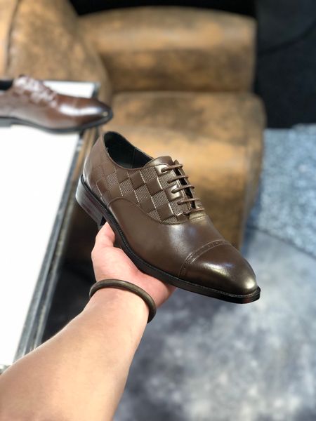 

designer fashion luxury new men shoes genuine leather flat metal button peas shoes classic casual shoes with original box, Black