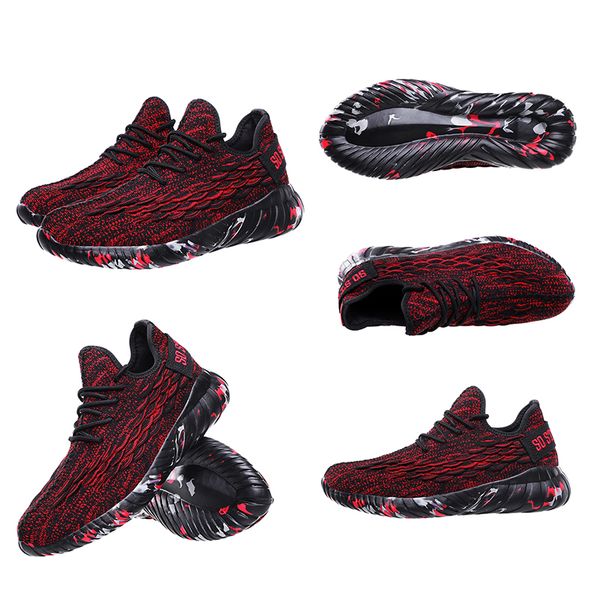 

dark red black elastic fabric women men running shoes soft bottom mens trainers sports sneakers homemade brand made in china 39-44