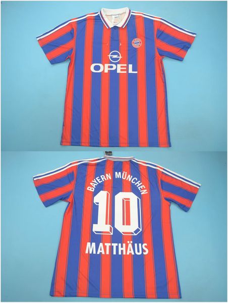 

10#matthäus18#klinsmann retro 1995 1996 1997 bayern munich soccer jerseys red home vintage classic 95 96 97 football shirts scholl sforza