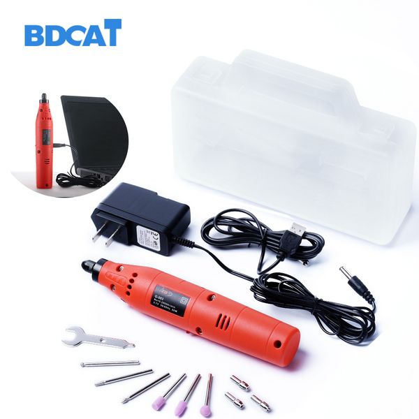 

bdcat 3.7v 60w rechargeable mini electric dremel rotary drill with 10pcs power grinder polish sanding tool set kit