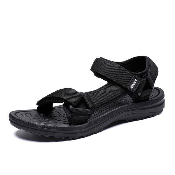 

summer outdoor men flats casual beach athletic shoe breathable sport sandals open toe sandals non-slip flat men shoes mar 2, Black