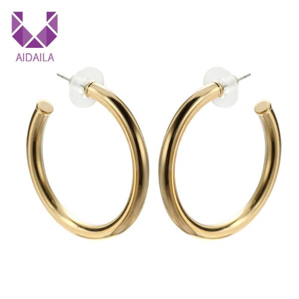 

hoop earrings copper alloy circle new fashion jewelry casual round hoop earrings gold color golden earing brincos new fashion, Golden;silver