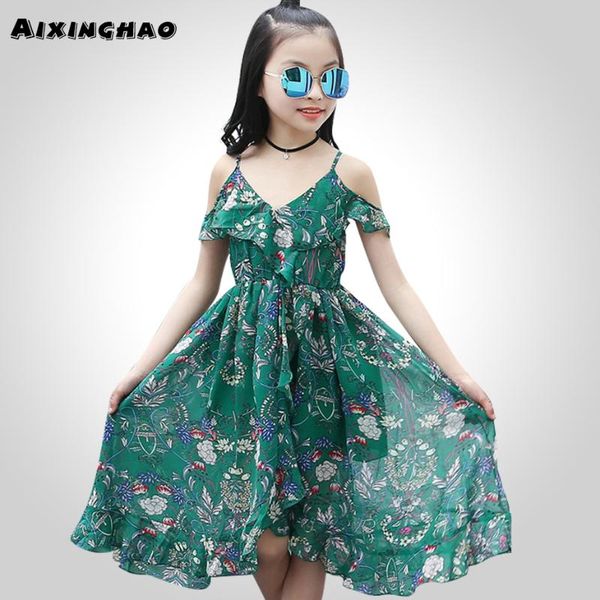 

aixinghao girls dress bohemian summer dress for girls 2018 casual beach sundress teenage kids teen clothes 6 8 10 12 year, Red;yellow