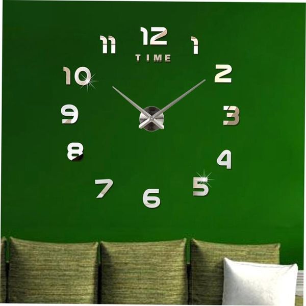 Full Number Sticker Diy Needle Quartz Wall Clocks For Home Living Room Minimalist Wall Clock Fashion 3d Mirror Clock Cheap Large Wall Clocks Cheap