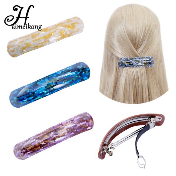 Haimeikang Oval Shaped Barrettes Hairpins Acrylic Hair Accessories