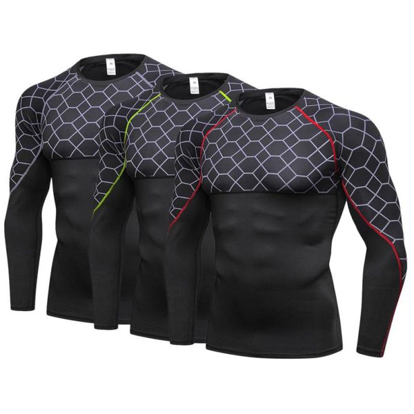 

men long sleeve compression shirt men sport running t-shirts thermal t shirt mens fitness bodybuilding skin tight quick dry1, Black;blue